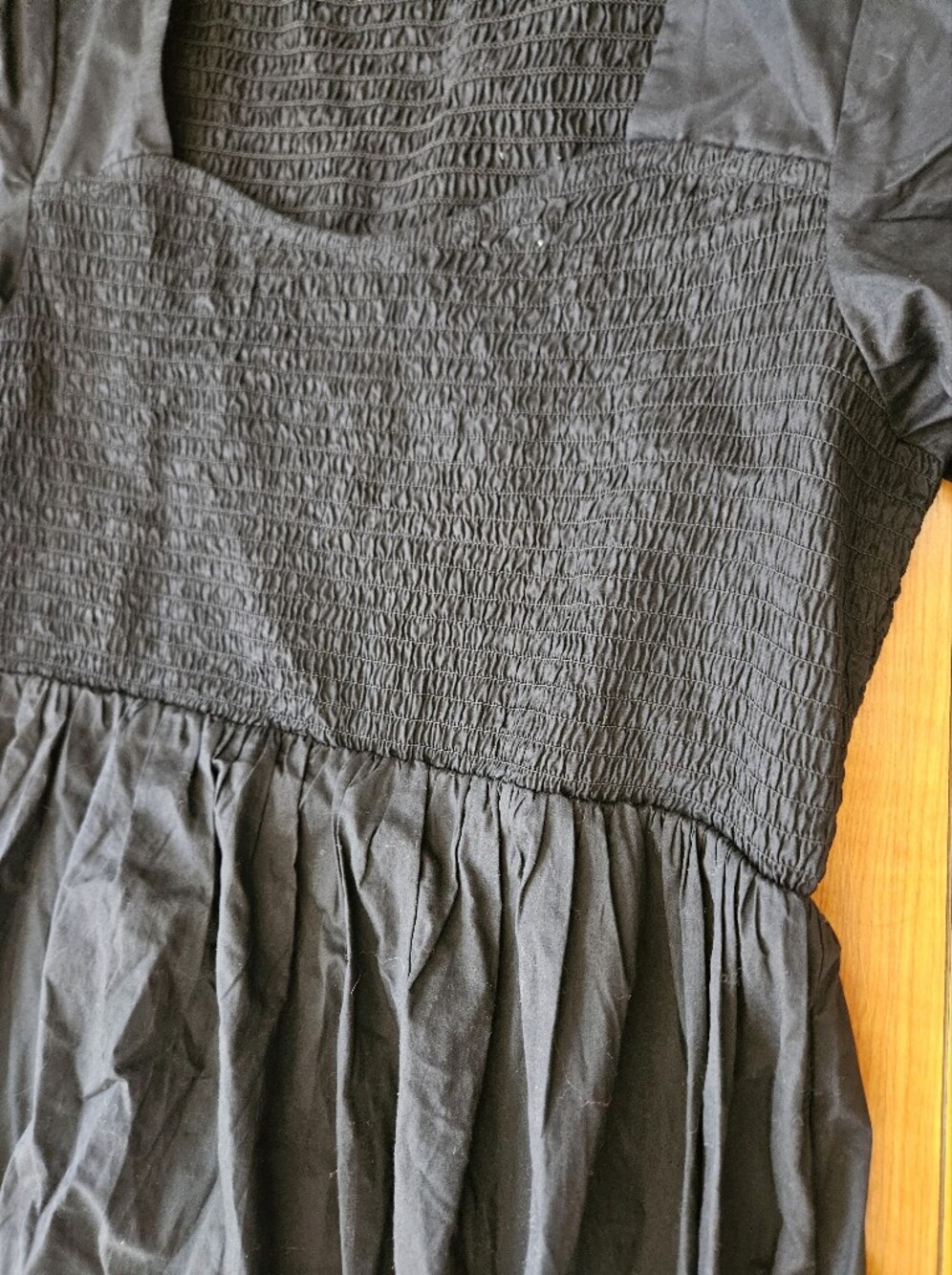 NEVER WORN Old Navy Black Smocked Square-Neck Midi Dress Sz Size L - Picture 9 of 13